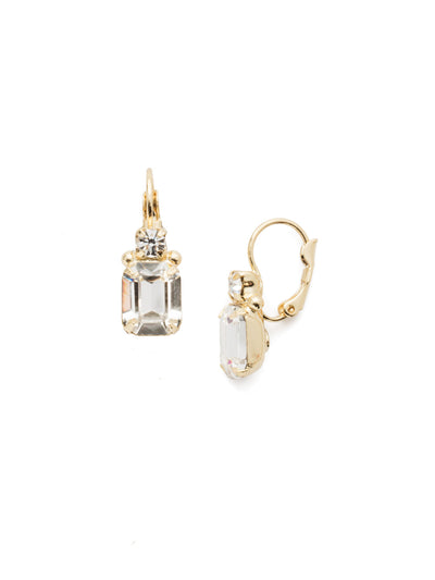 Octavia Studded Dangle Earrings - EEA7BGCRY - <p>The Octavia Studded Dangle Earrings combine simplistic beauty and sparkle, featuring a cushion emerald cut crystal and accented by a small round crystal above. From Sorrelli's Crystal collection in our Bright Gold-tone finish.</p>