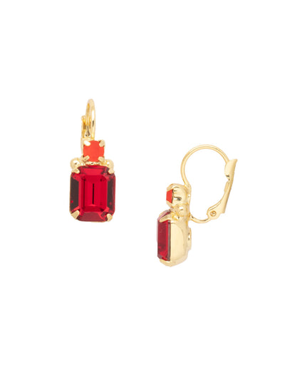 Octavia Studded Dangle Earrings - EEA7BGFIS - <p>The Octavia Studded Dangle Earrings combine simplistic beauty and sparkle, featuring a cushion emerald cut crystal and accented by a small round crystal above. From Sorrelli's Fireside collection in our Bright Gold-tone finish.</p>