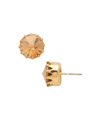 Regal Rivoli Stud Earrings - EEE10BGLC - <p>A brilliant solitaire round crystal set atop a crown-shaped bezel, the Regal Rivoli Stud earring is part elegance and part everyday. Wear it to yoga, for lunch with the ladies or a night out on the town. From Sorrelli's Light Colorado collection in our Bright Gold-tone finish.</p>