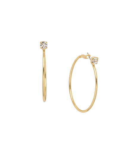 Serafina Hoop Earrings - EEP41BGCRY - <p>Take the classic metal hoop up a notch with the Serafina Hoop Earring. Starting with a single crystal sparkler, it's got that extra something special. From Sorrelli's Crystal collection in our Bright Gold-tone finish.</p>