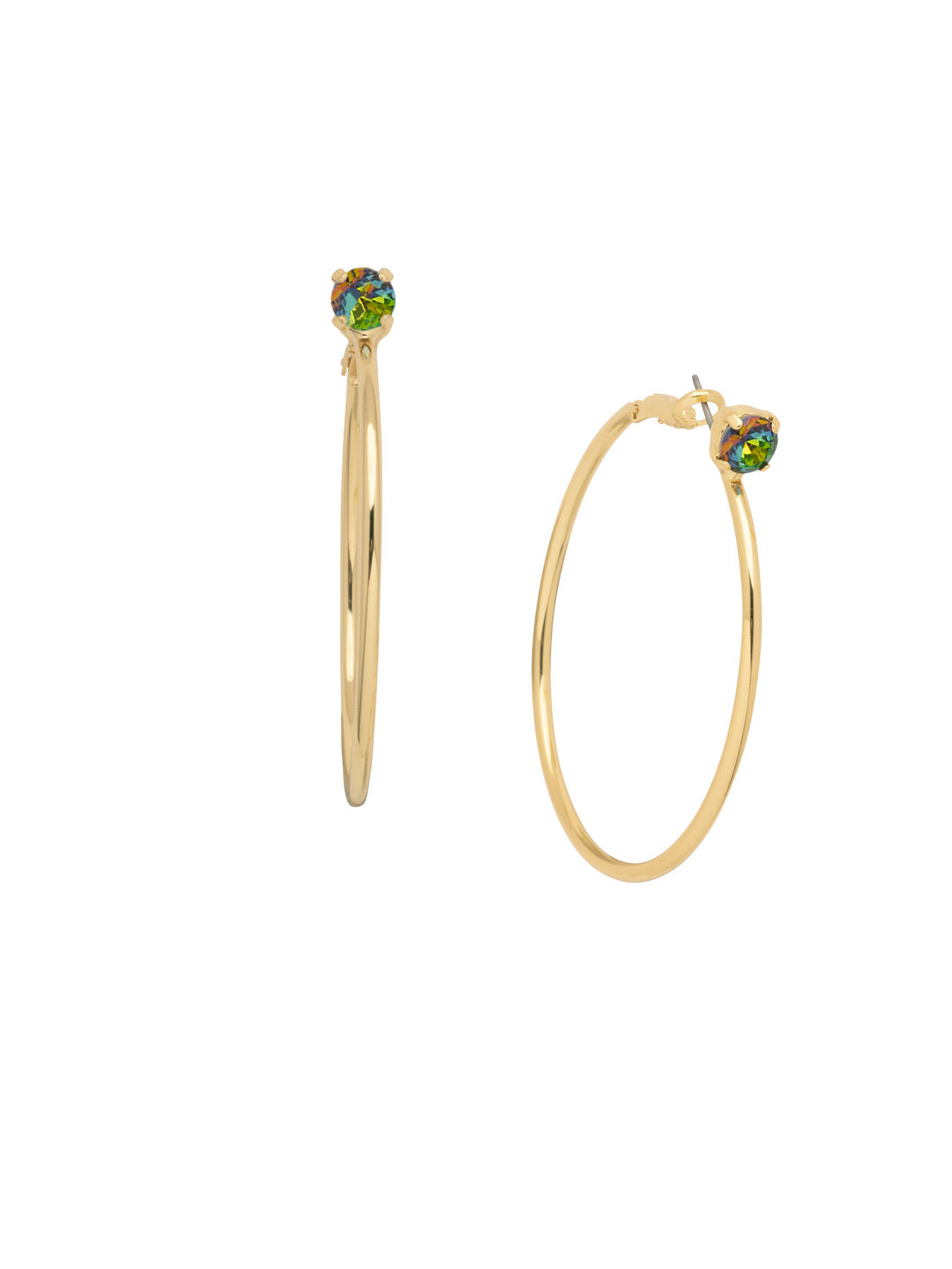 Serafina Hoop Earrings - EEP41BGVO - <p>Take the classic metal hoop up a notch with the Serafina Hoop Earring. Starting with a single crystal sparkler, it's got that extra something special. From Sorrelli's Volcano collection in our Bright Gold-tone finish.</p>