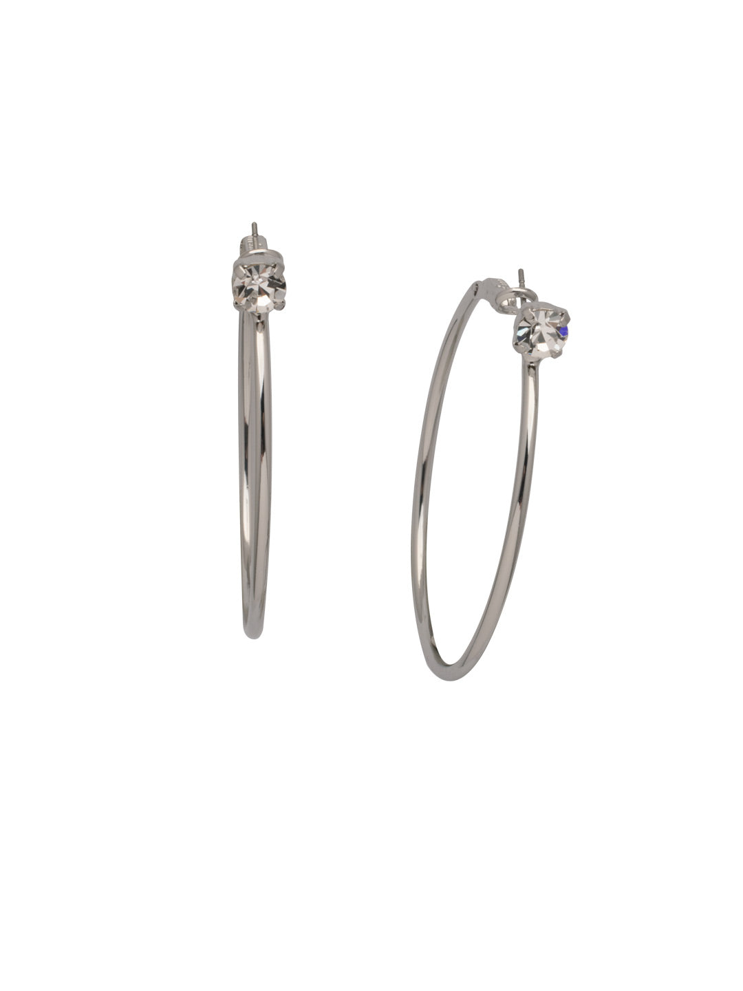 Serafina Hoop Earrings - EEP41PDCRY - <p>Take the classic metal hoop up a notch with the Serafina Hoop Earring. Starting with a single crystal sparkler, it's got that extra something special. From Sorrelli's Crystal collection in our Palladium finish.</p>