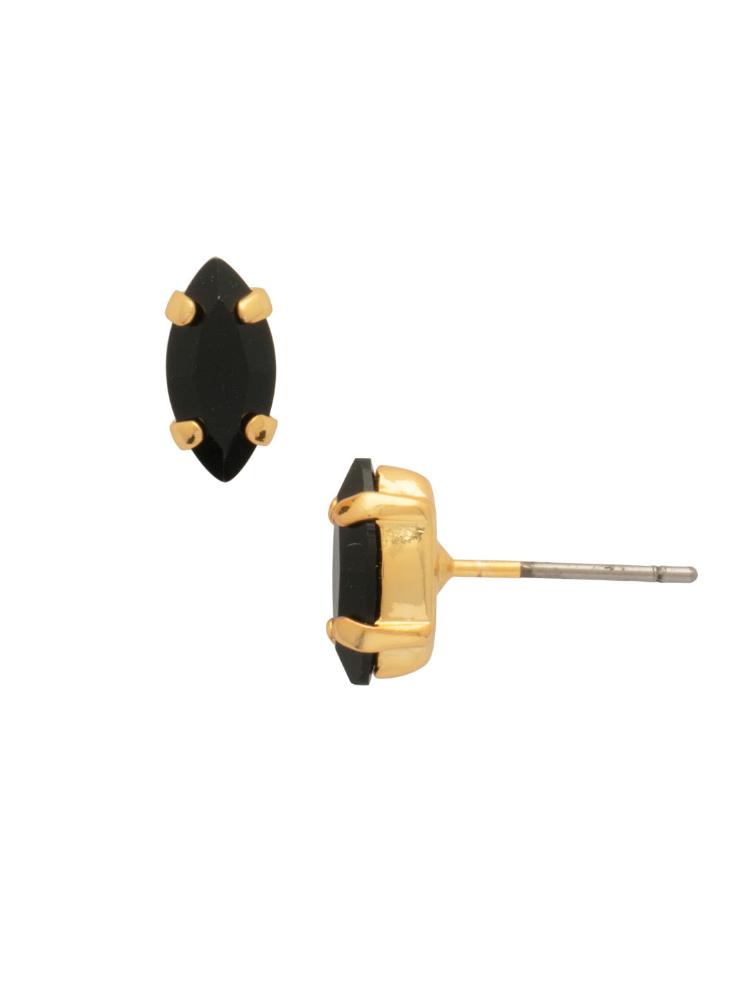 Clarissa Stud Earrings - EEP4BGJET - <p>The Clarissa Stud Earring is for the lover of classics with a twist. Simple sparkling crystals get an oomph from the navette shape. From Sorrelli's Jet collection in our Bright Gold-tone finish.</p>