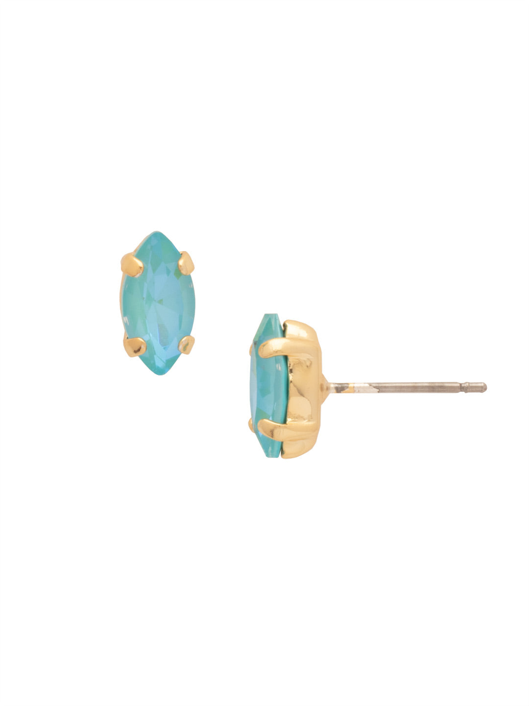 Clarissa Stud Earrings - EEP4BGSBD - <p>The Clarissa Stud Earring is for the lover of classics with a twist. Simple sparkling crystals get an oomph from the navette shape. From Sorrelli's Summer Blue Delite collection in our Bright Gold-tone finish.</p>