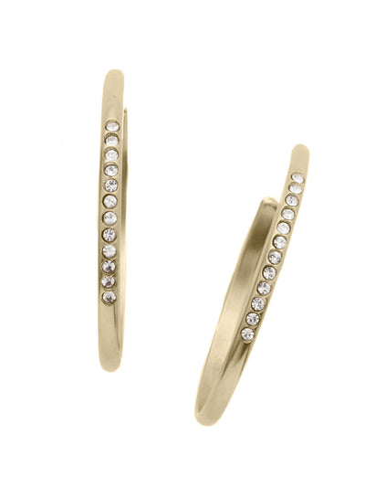Bugsy Hoop Earrings - EEP56BGCRY - <p>Quirky and fun, that's the Bugsy Hoop Earring. Veering from the traditional metal hoop, this pair features a fun row of sparking crystals spot-on center. From Sorrelli's Crystal collection in our Bright Gold-tone finish.</p>