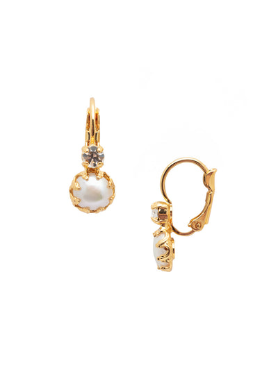 Kit Delicate Dangle Earring - EEV166BGCRY - <p>The Kit Delicate Dangle Earrings feature a single freshwater pearl nestled beneath a sparkling crystal. The dainty design makes it perfect for everyday wear! From Sorrelli's Crystal collection in our Bright Gold-tone finish.</p>
