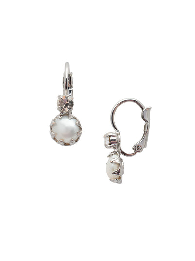 Kit Delicate Dangle Earring - EEV166PDCRY - <p>The Kit Delicate Dangle Earrings feature a single freshwater pearl nestled beneath a sparkling crystal. The dainty design makes it perfect for everyday wear! From Sorrelli's Crystal collection in our Palladium finish.</p>