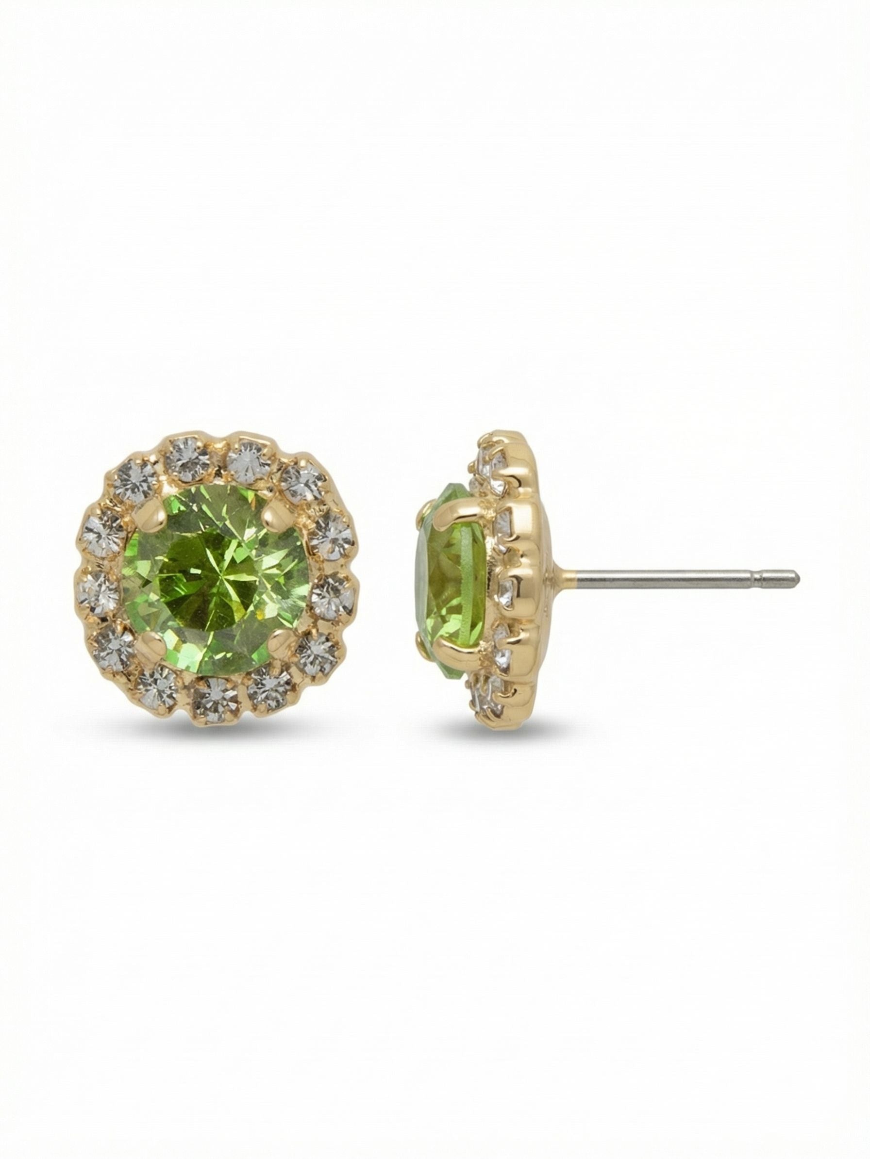Haute Halo Stud Earring - EEY10BGPER - <p>The Haute Halo Stud Earrings are in instant favorite; a round cut crystal sits in a halo setting, complete with a comfortable post and monster backs.</p>