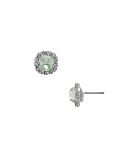 Haute Halo Stud Earring - EEY10PDAQU - <p>The Haute Halo Stud Earrings are in instant favorite; a round cut crystal sits in a halo setting, complete with a comfortable post and monster backs. From Sorrelli's Aquamarine collection in our Palladium finish.</p>