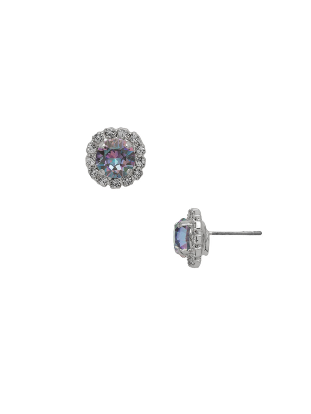 Haute Halo Stud Earring - EEY10PDVL - <p>The Haute Halo Stud Earrings are in instant favorite; a round cut crystal sits in a halo setting, complete with a comfortable post and monster backs. From Sorrelli's Vitrail Light collection in our Palladium finish.</p>