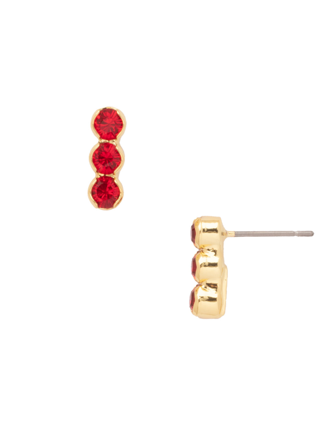 Patrice Stud Earring - EEZ21BGFIS - <p>The Patrice Stud Earrings are a dainty dream! Three small round crystals connect together on a post. From Sorrelli's Fireside collection in our Bright Gold-tone finish.</p>