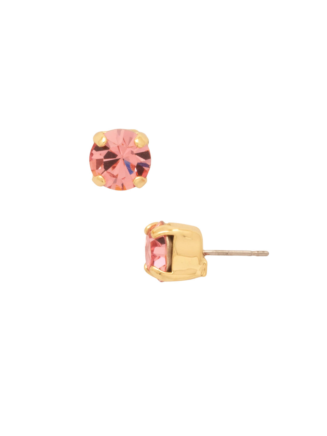 Simple Stud Earrings - EFC99BGPNK - <p>The Simple Stud Earrings feature a single solid crystal on a surgical steel post, creating a small but sparkly everyday staple! Need help picking a stud? <a href="https://www.sorrelli.com/blogs/sisterhood/round-stud-earrings-101-a-rundown-of-sizes-styles-and-sparkle">Check out our size guide!</a> From Sorrelli's Petal Pink collection in our Bright Gold-tone finish.</p>