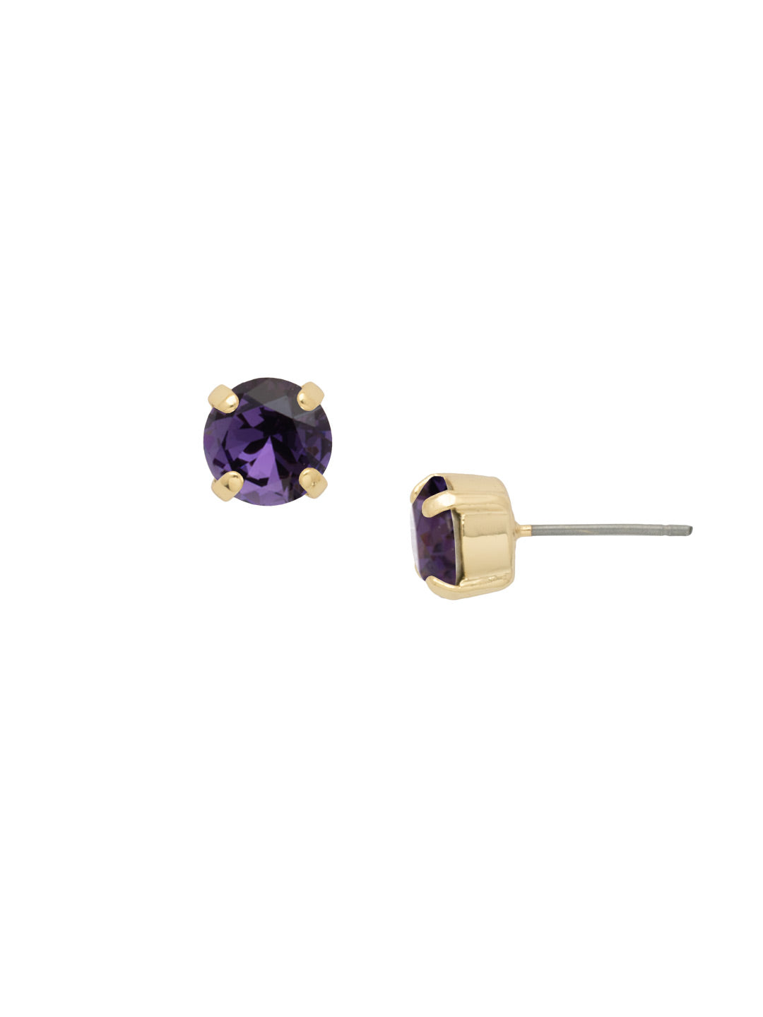 Simple Stud Earrings - EFC99BGPV - <p>The Simple Stud Earrings feature a single solid crystal on a surgical steel post, creating a small but sparkly everyday staple! Need help picking a stud? <a href="https://www.sorrelli.com/blogs/sisterhood/round-stud-earrings-101-a-rundown-of-sizes-styles-and-sparkle">Check out our size guide!</a> From Sorrelli's Purple Velvet collection in our Bright Gold-tone finish.</p>
