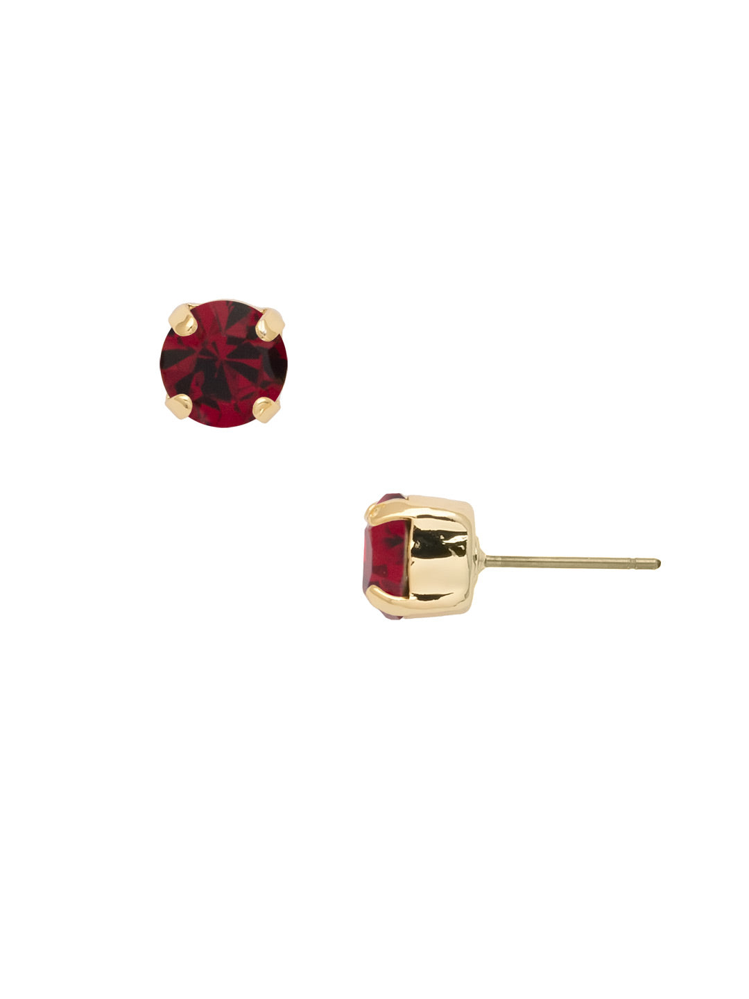 Simple Stud Earrings - EFC99BGRDS - <p>The Simple Stud Earrings feature a single solid crystal on a surgical steel post, creating a small but sparkly everyday staple! Need help picking a stud? <a href="https://www.sorrelli.com/blogs/sisterhood/round-stud-earrings-101-a-rundown-of-sizes-styles-and-sparkle">Check out our size guide!</a> From Sorrelli's Red Siam collection in our Bright Gold-tone finish.</p>