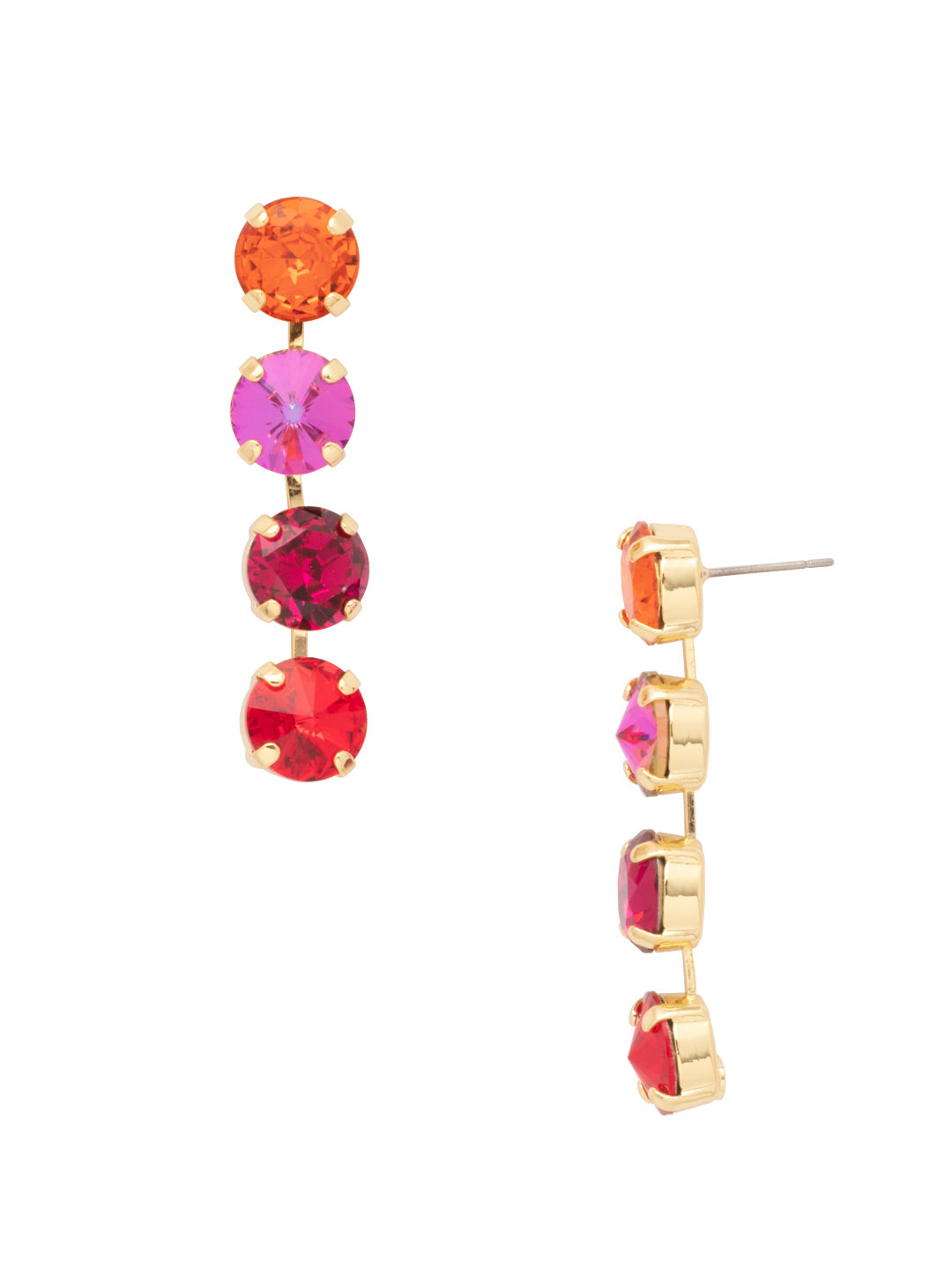 Mara Statement Earrings - EFD75BGFIS - <p>The Mara Statement Earrings feature four rivoli cut crystals in a row. From Sorrelli's Fireside collection in our Bright Gold-tone finish.</p>