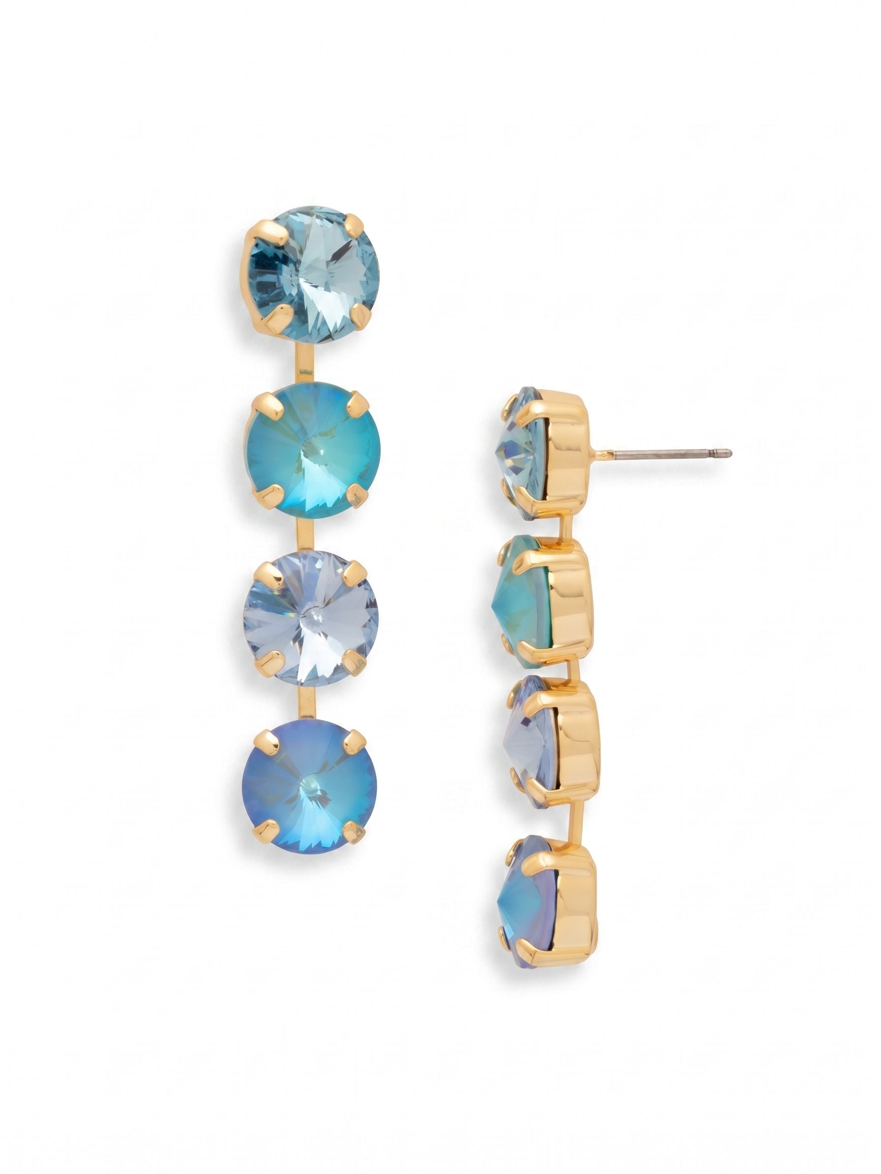 Mara Statement Earrings - EFD75BGOC - <p>The Mara Statement Earrings feature four rivoli cut crystals in a row. From Sorrelli's Ocean collection in our Bright Gold-tone finish.</p>