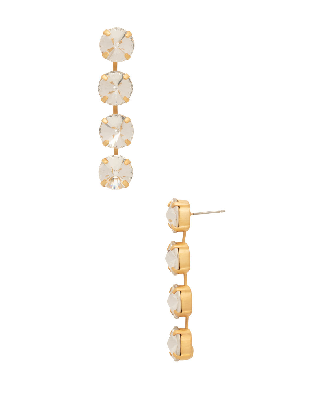 Mara Statement Earrings - EFD75MGCRY - <p>The Mara Statement Earrings feature four rivoli cut crystals in a row. From Sorrelli's Crystal collection in our Matte Gold-tone finish.</p>