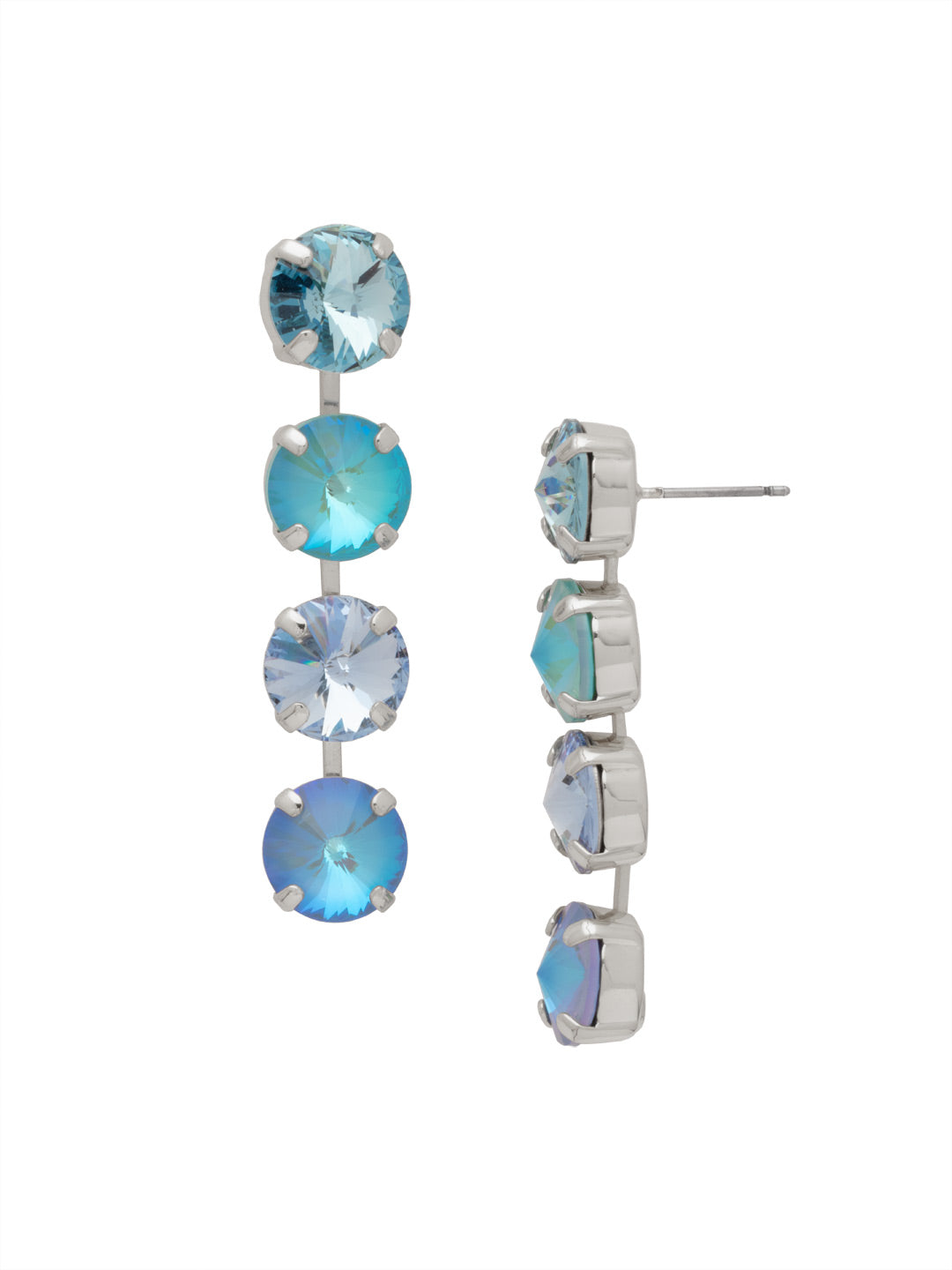 Mara Statement Earrings - EFD75PDOC - <p>The Mara Statement Earrings feature four rivoli cut crystals in a row. From Sorrelli's Ocean collection in our Palladium finish.</p>