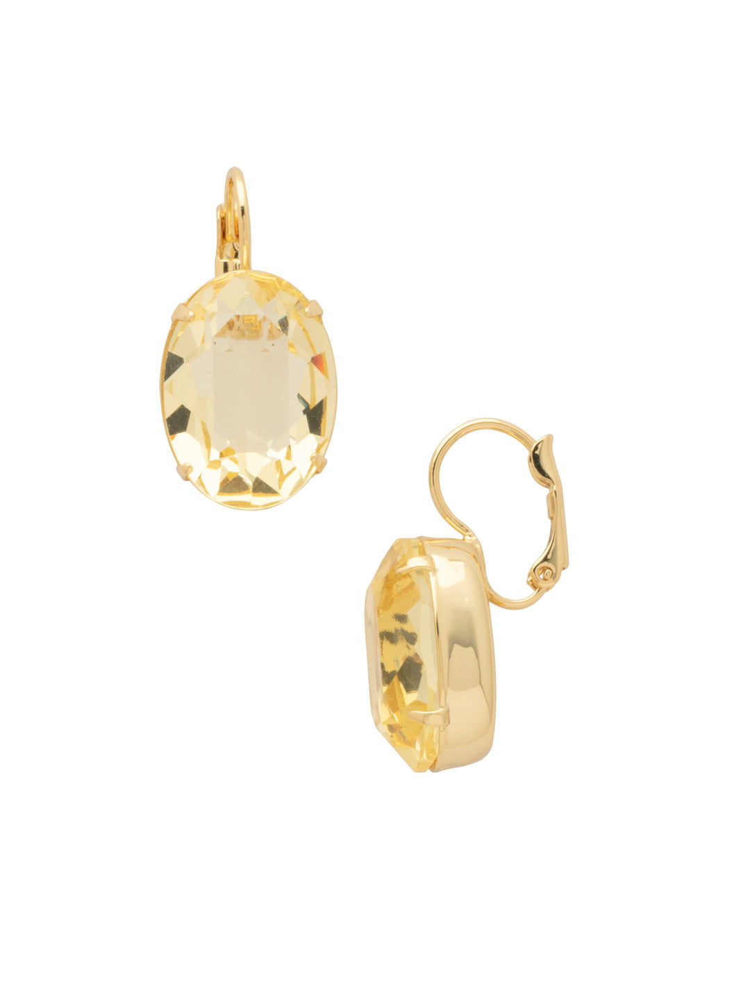 Julianna Oval Dangle Earrings - EFD76BGPPN - <p>The Julianna Oval Dangle Earrings feature a single oval cut candy gem on a lever back French wire. From Sorrelli's Pink Pineapple collection in our Bright Gold-tone finish.</p>