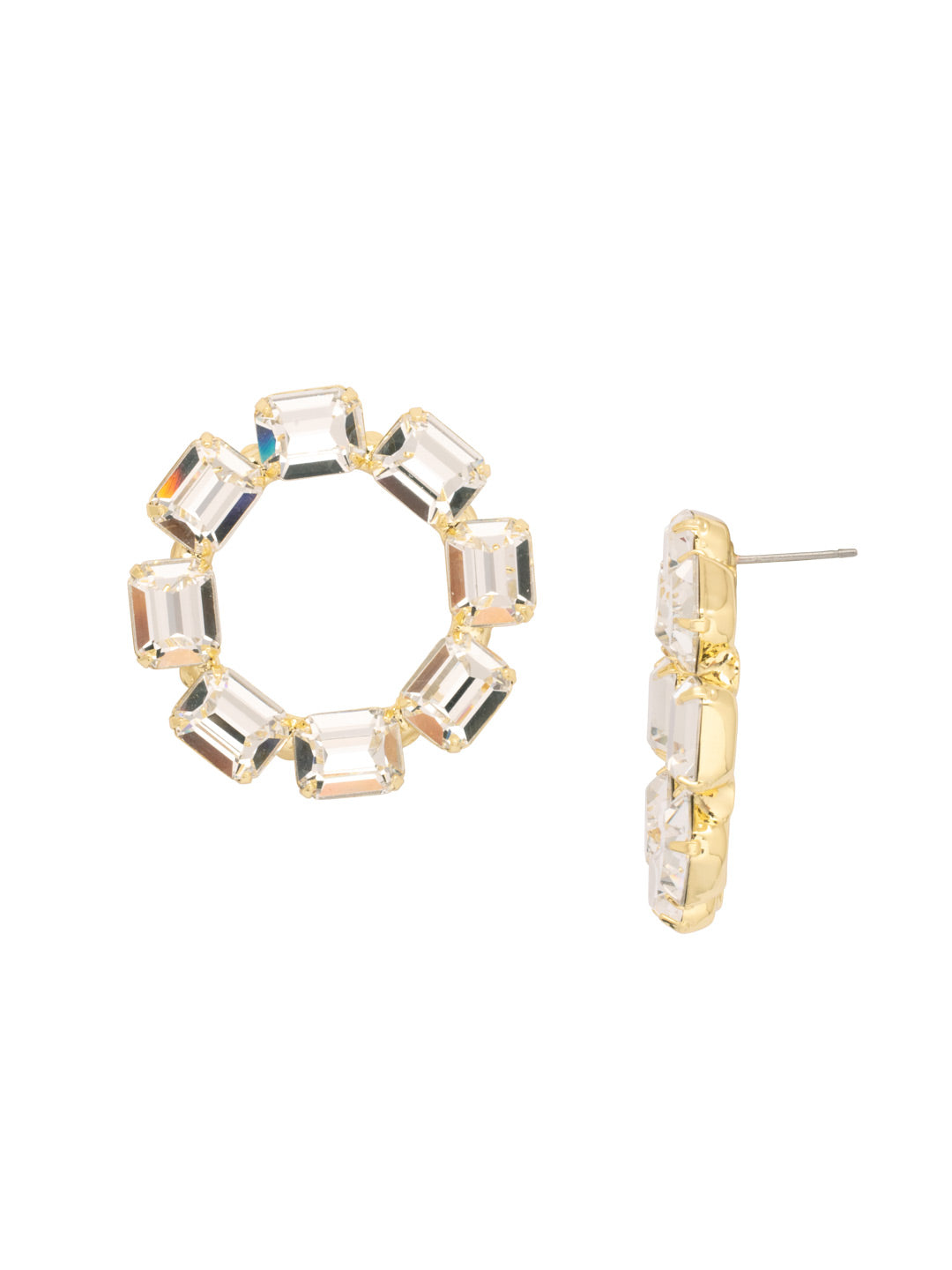 Octavia Statement Earrings - EFD78BGCRY - <p>The Octavia Statement Earrings feature a wreath of octagon cut crystals on a post. From Sorrelli's Crystal collection in our Bright Gold-tone finish.</p>