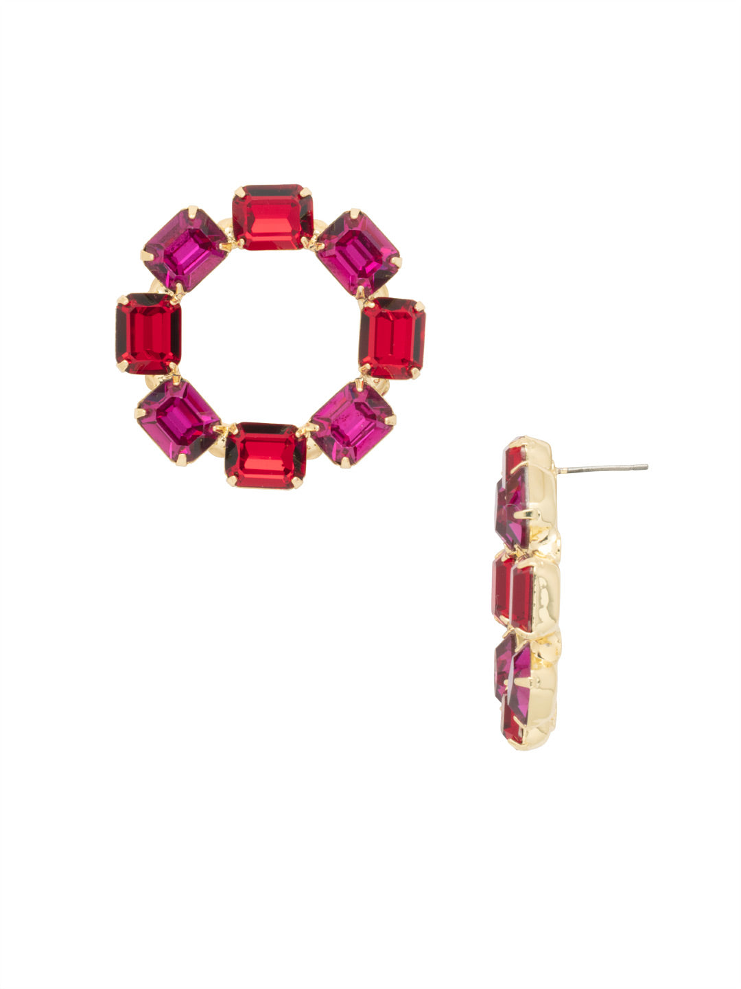 Octavia Statement Earrings - EFD78BGFIS - <p>The Octavia Statement Earrings feature a wreath of octagon cut crystals on a post. From Sorrelli's Fireside collection in our Bright Gold-tone finish.</p>