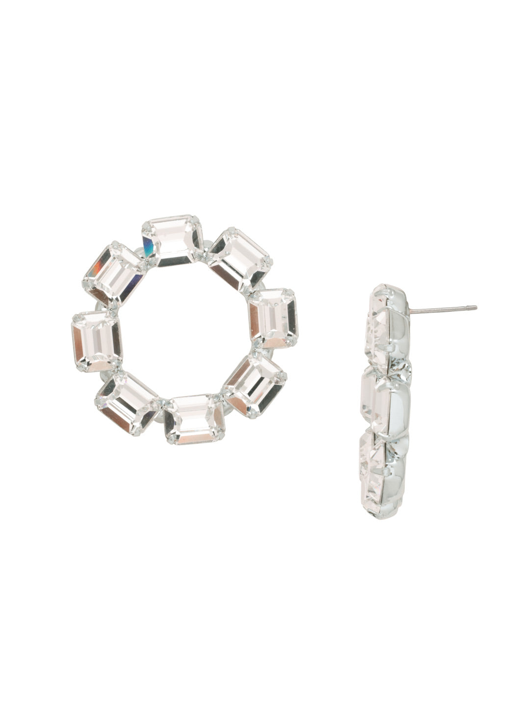 Octavia Statement Earrings - EFD78PDCRY - <p>The Octavia Statement Earrings feature a wreath of octagon cut crystals on a post. From Sorrelli's Crystal collection in our Palladium finish.</p>