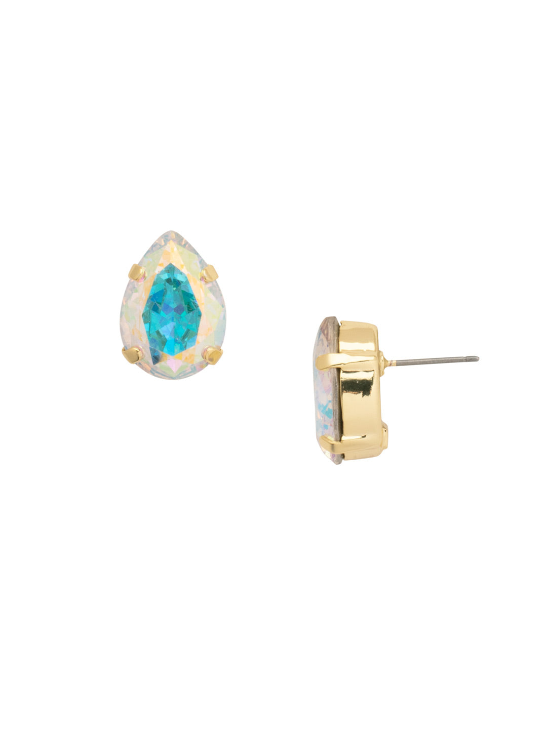 Eileen Stud Earrings - EFF100BGCAB - <p>The Eileen Stud Earrings feature a single pear cut candy gem crystal on a post. From Sorrelli's Crystal Aurora Borealis collection in our Bright Gold-tone finish.</p>