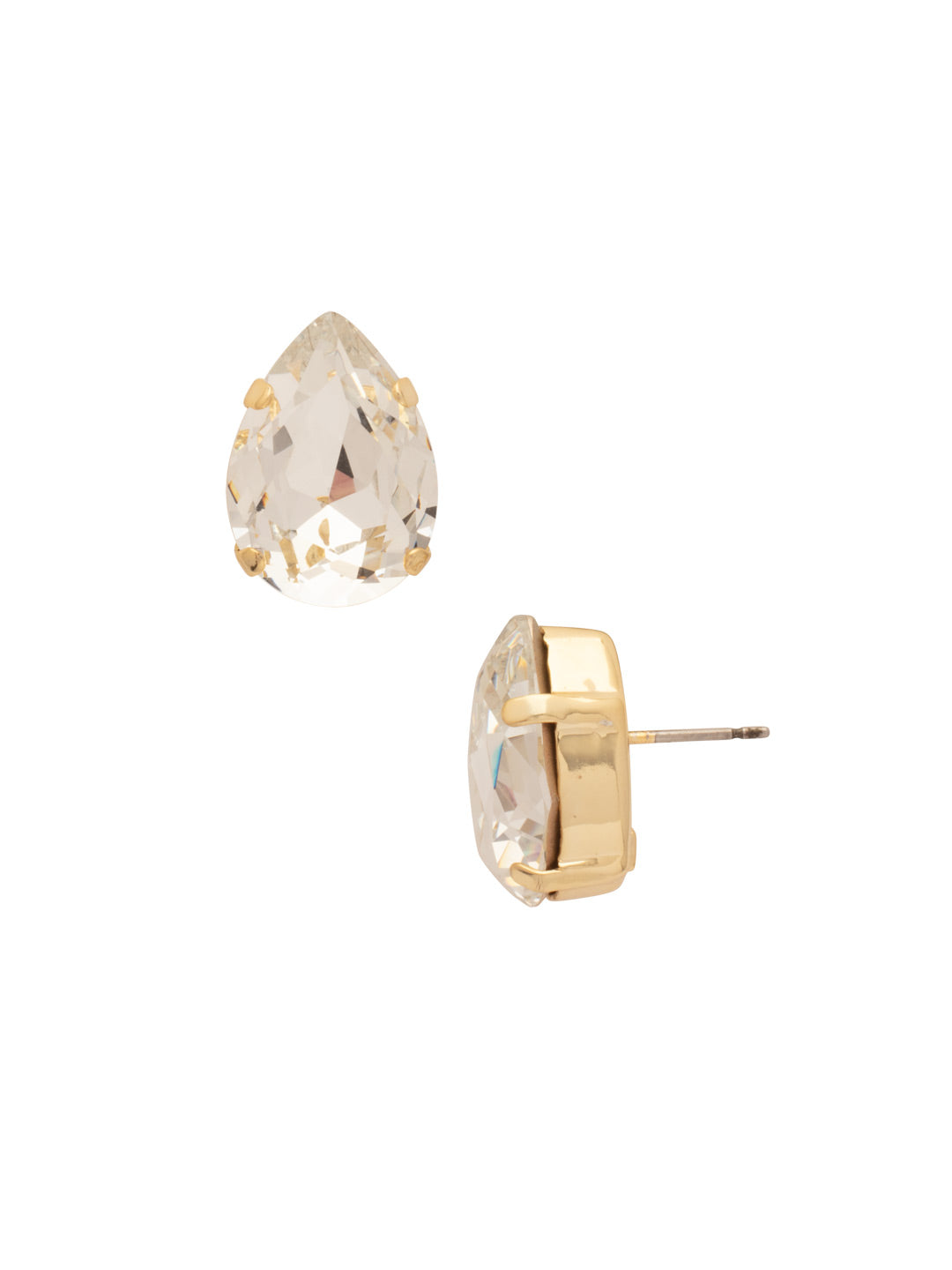 Eileen Stud Earrings - EFF100BGCCL - <p>The Eileen Stud Earrings feature a single pear cut candy gem crystal on a post. From Sorrelli's Crystal Clear collection in our Bright Gold-tone finish.</p>