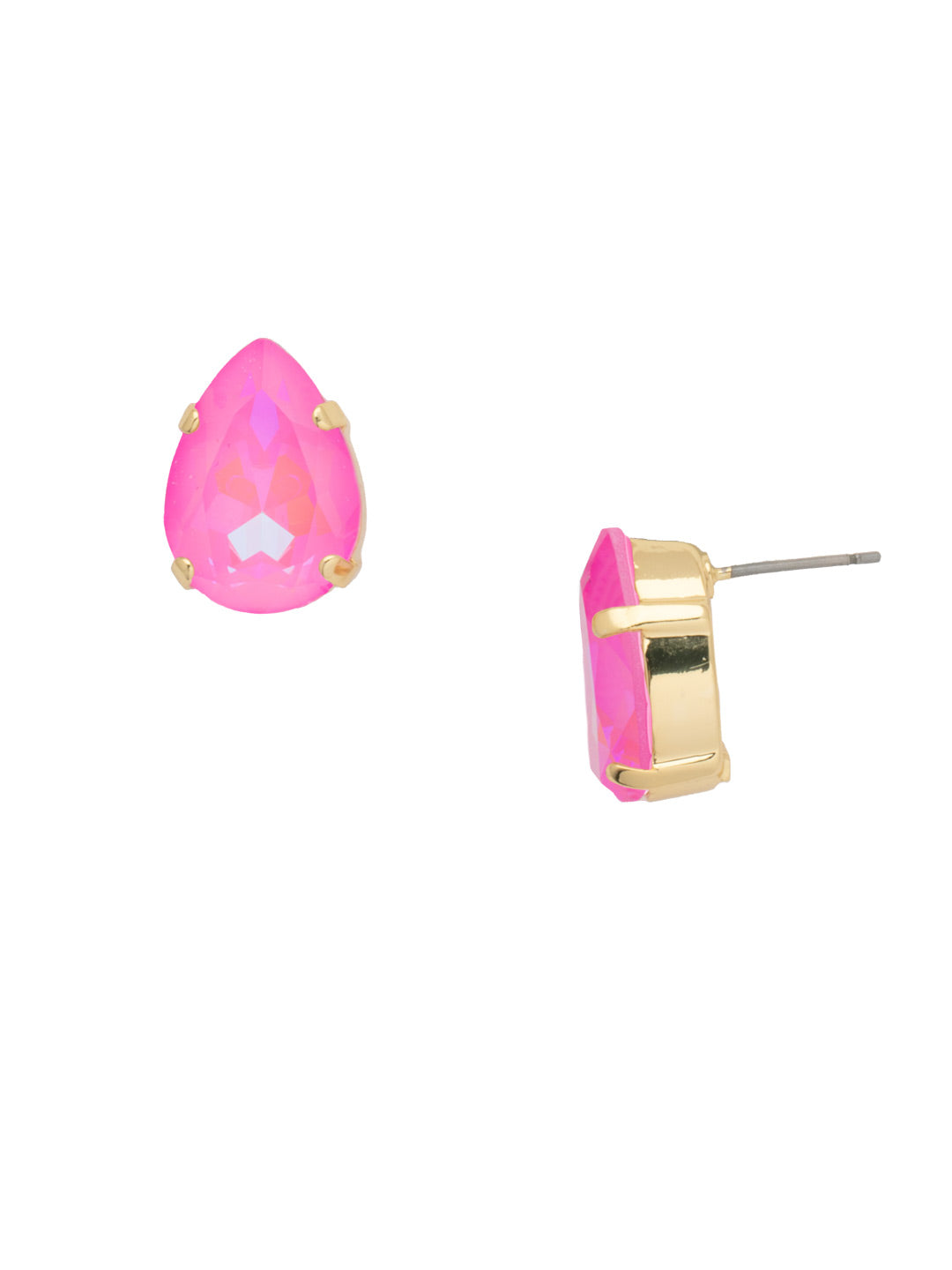 Eileen Stud Earrings - EFF100BGETP - <p>The Eileen Stud Earrings feature a single pear cut candy gem crystal on a post. From Sorrelli's Electric Pink collection in our Bright Gold-tone finish.</p>