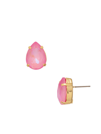 Eileen Stud Earrings - EFF100BGLRD - <p>The Eileen Stud Earrings feature a single pear cut candy gem crystal on a post. From Sorrelli's Light Rose Delite collection in our Bright Gold-tone finish.</p>