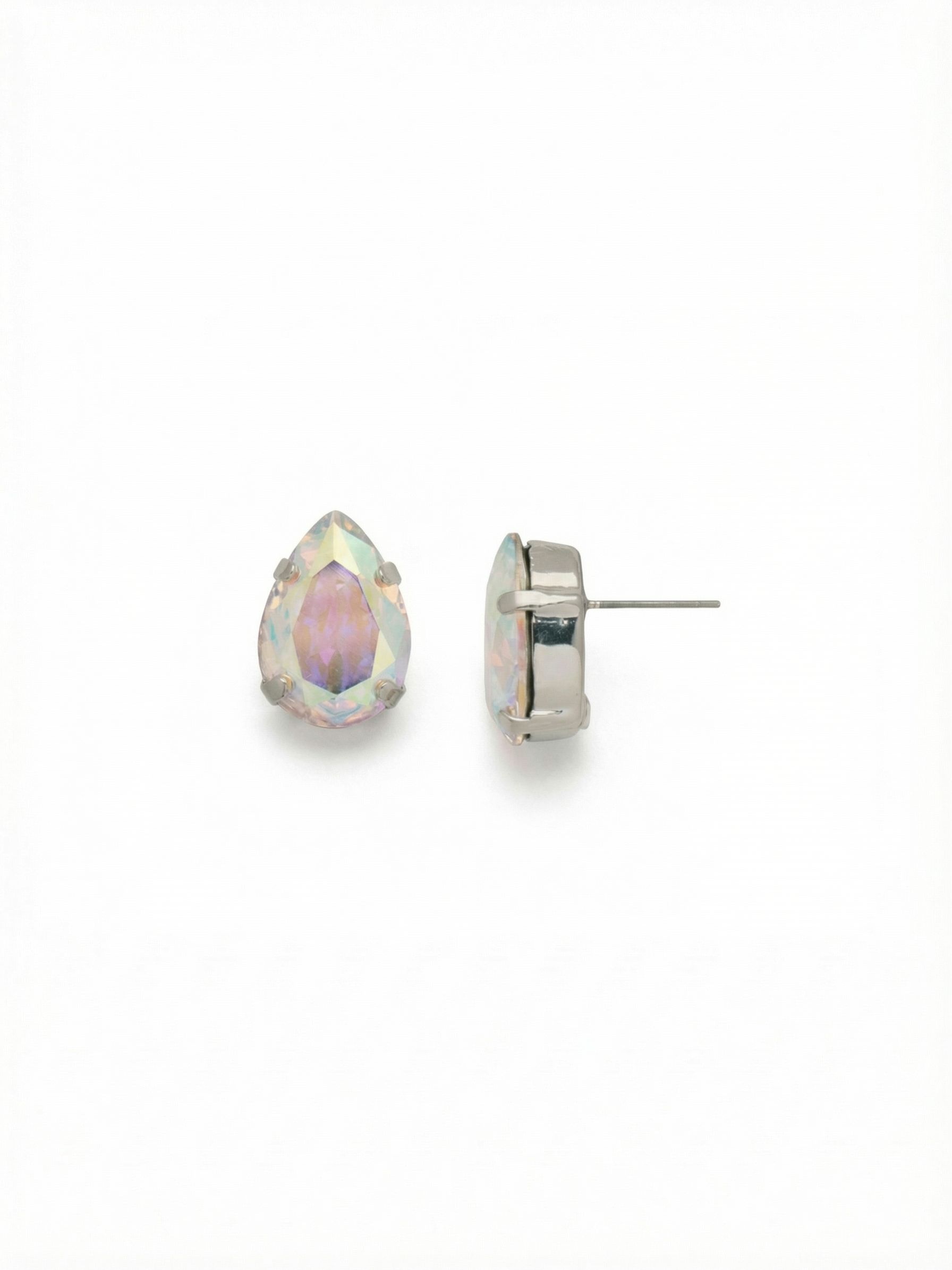 Eileen Stud Earrings - EFF100PDCAB - <p>The Eileen Stud Earrings feature a single pear cut candy gem crystal on a post. From Sorrelli's Crystal Aurora Borealis collection in our Palladium finish.</p>