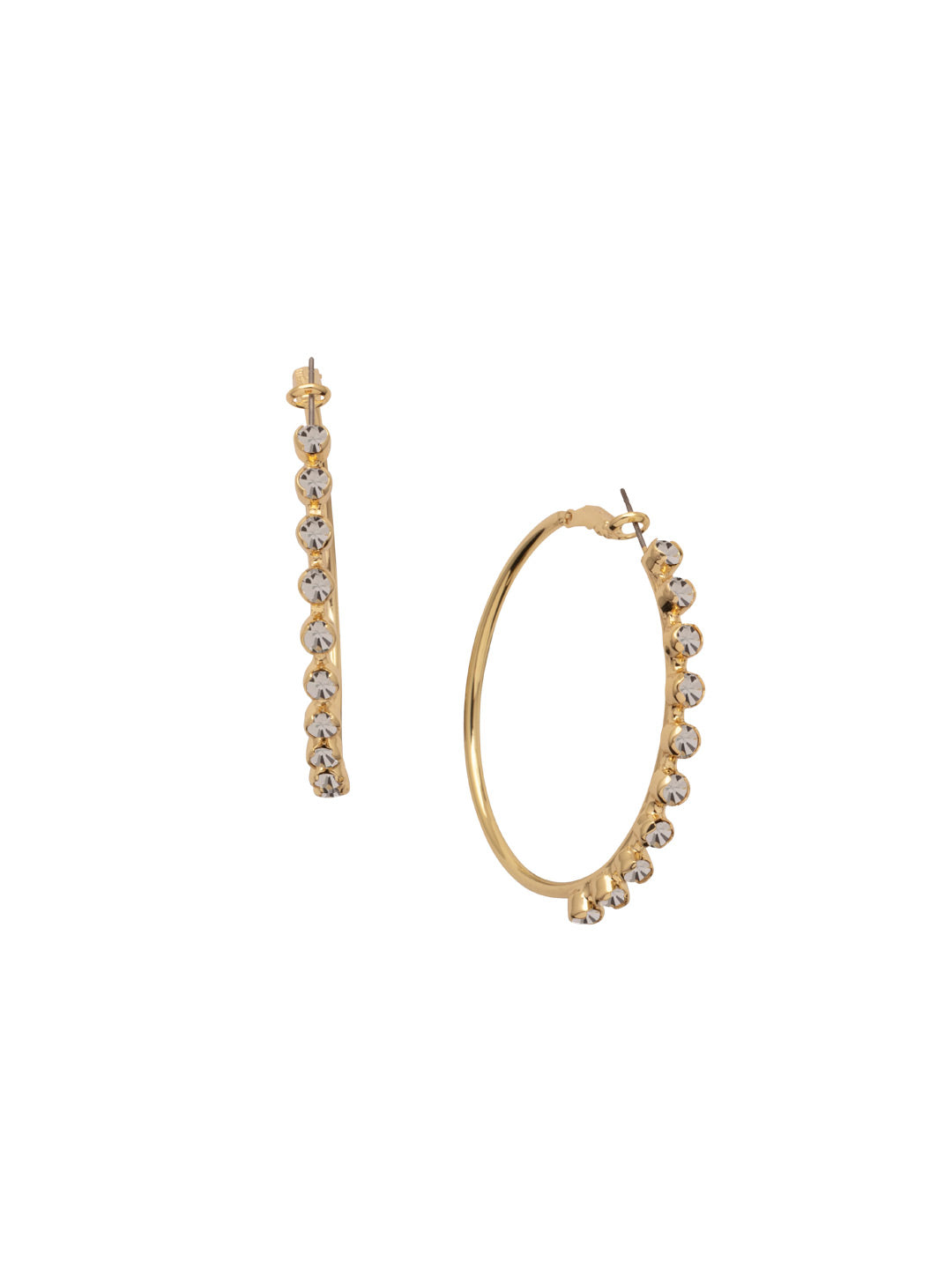 Bessie Hoop Earrings - EFF42BGCRY - <p>The Bessie Hoop Earrings feature a row of crystals on a classic metal hoop. From Sorrelli's Crystal collection in our Bright Gold-tone finish.</p>