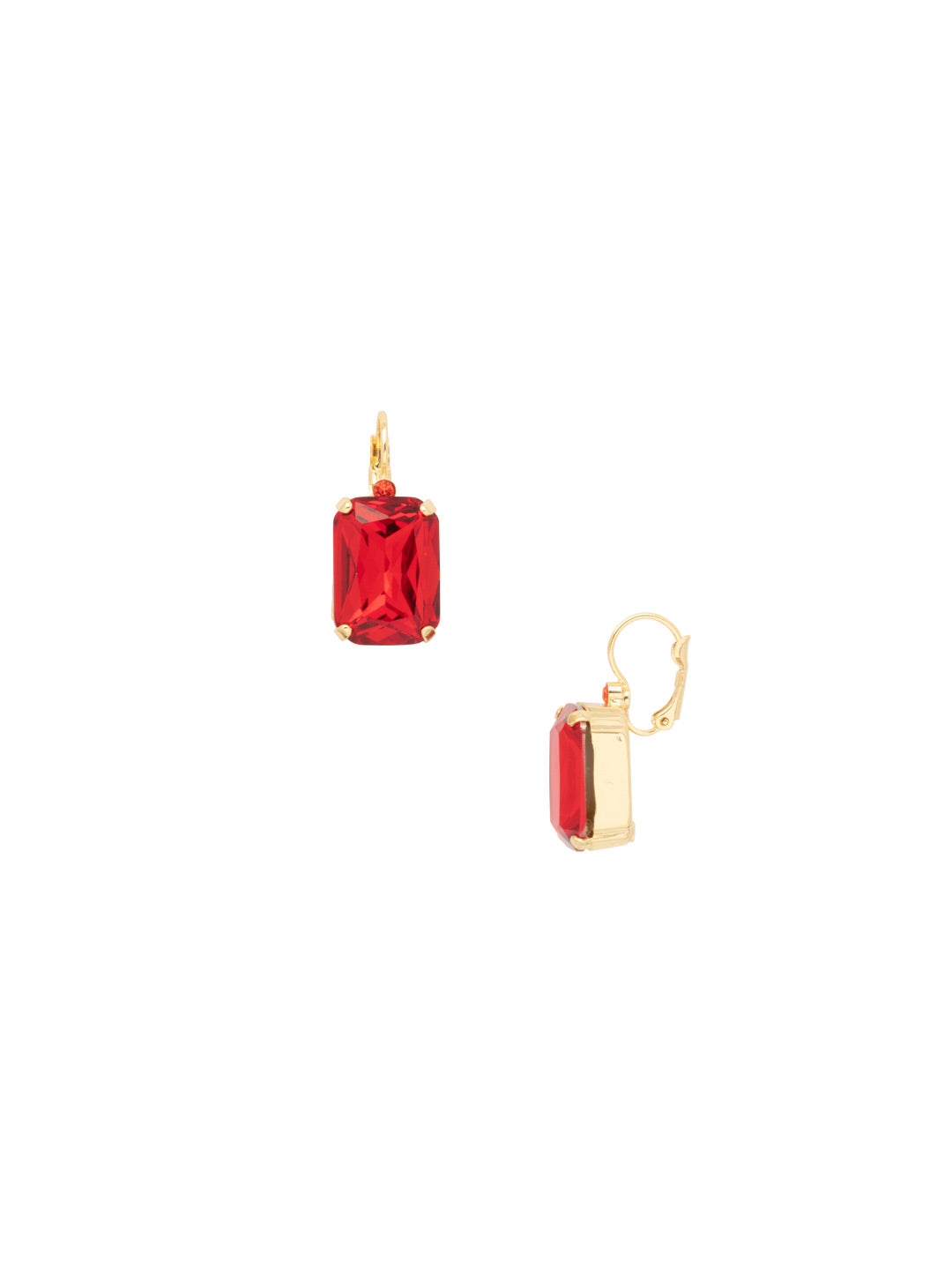 Kathleen Dangle Earrings - EFF8BGFIS - <p>The Kathleen Dangle Earrings feature a single octagon cut candy gem crystal on a lever back French wire. From Sorrelli's Fireside collection in our Bright Gold-tone finish.</p>
