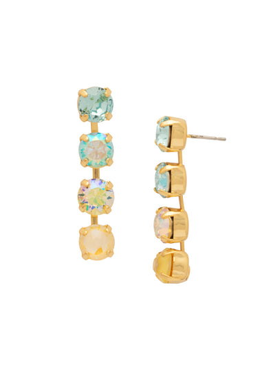 Matilda Dangle Earrings - EFH1BGCSD - <p>The Matilda Dangle Earrings feature a row of 4 round cut crystals on a post. From Sorrelli's Coastal Dreams collection in our Bright Gold-tone finish.</p>