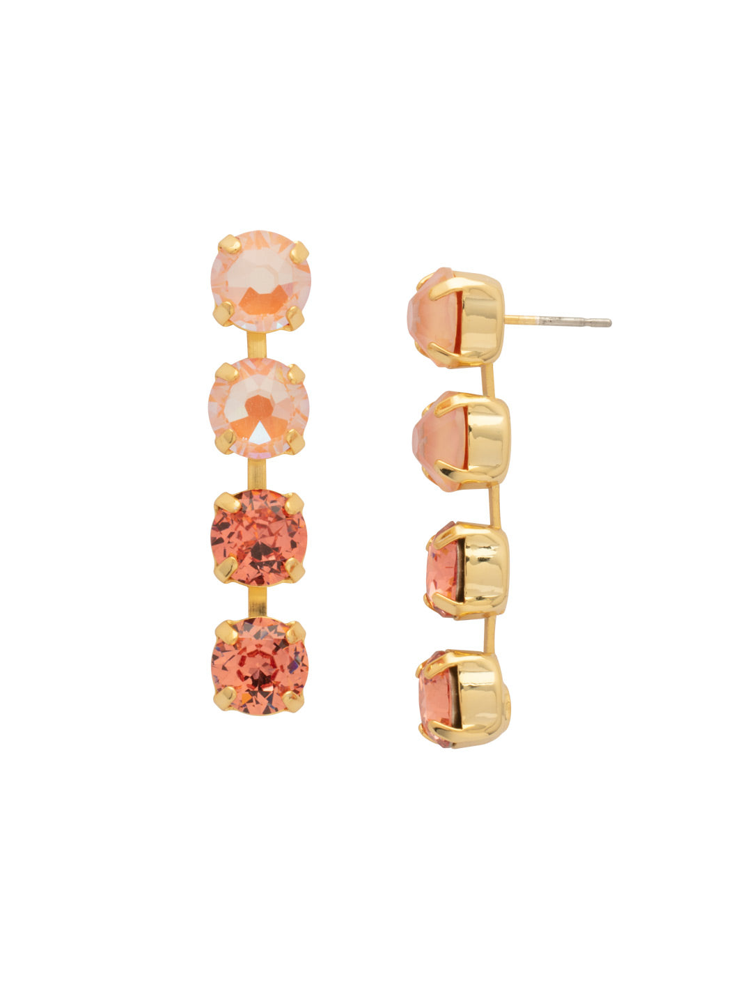Matilda Dangle Earrings - EFH1BGMOR - <p>The Matilda Dangle Earrings feature a row of 4 round cut crystals on a post. From Sorrelli's Moroccan Sunrise collection in our Bright Gold-tone finish.</p>