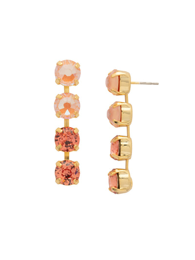 Matilda Dangle Earrings - EFH1BGMOR - <p>The Matilda Dangle Earrings feature a row of 4 round cut crystals on a post. From Sorrelli's Moroccan Sunrise collection in our Bright Gold-tone finish.</p>