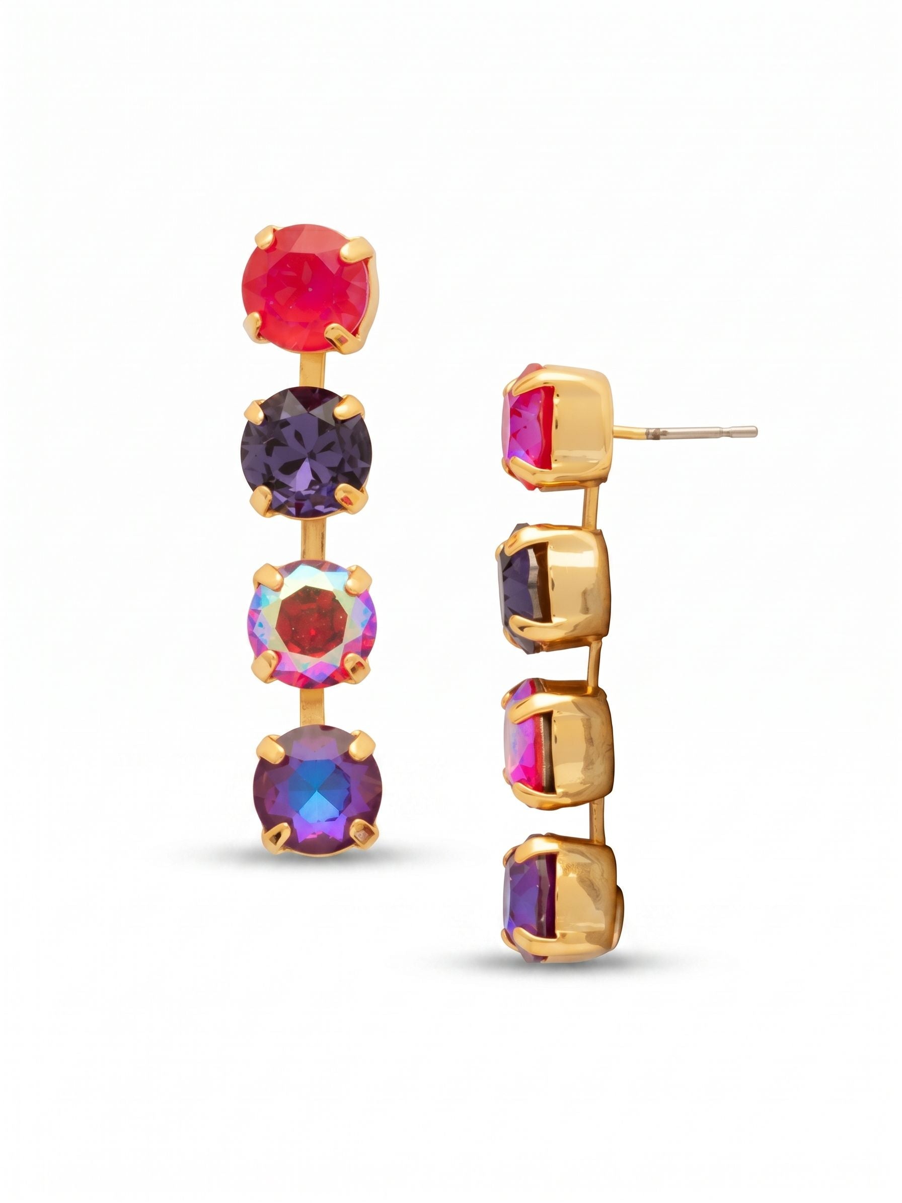 Matilda Dangle Earrings - EFH1BGREV - <p>The Matilda Dangle Earrings feature a row of 4 round cut crystals on a post.</p>
