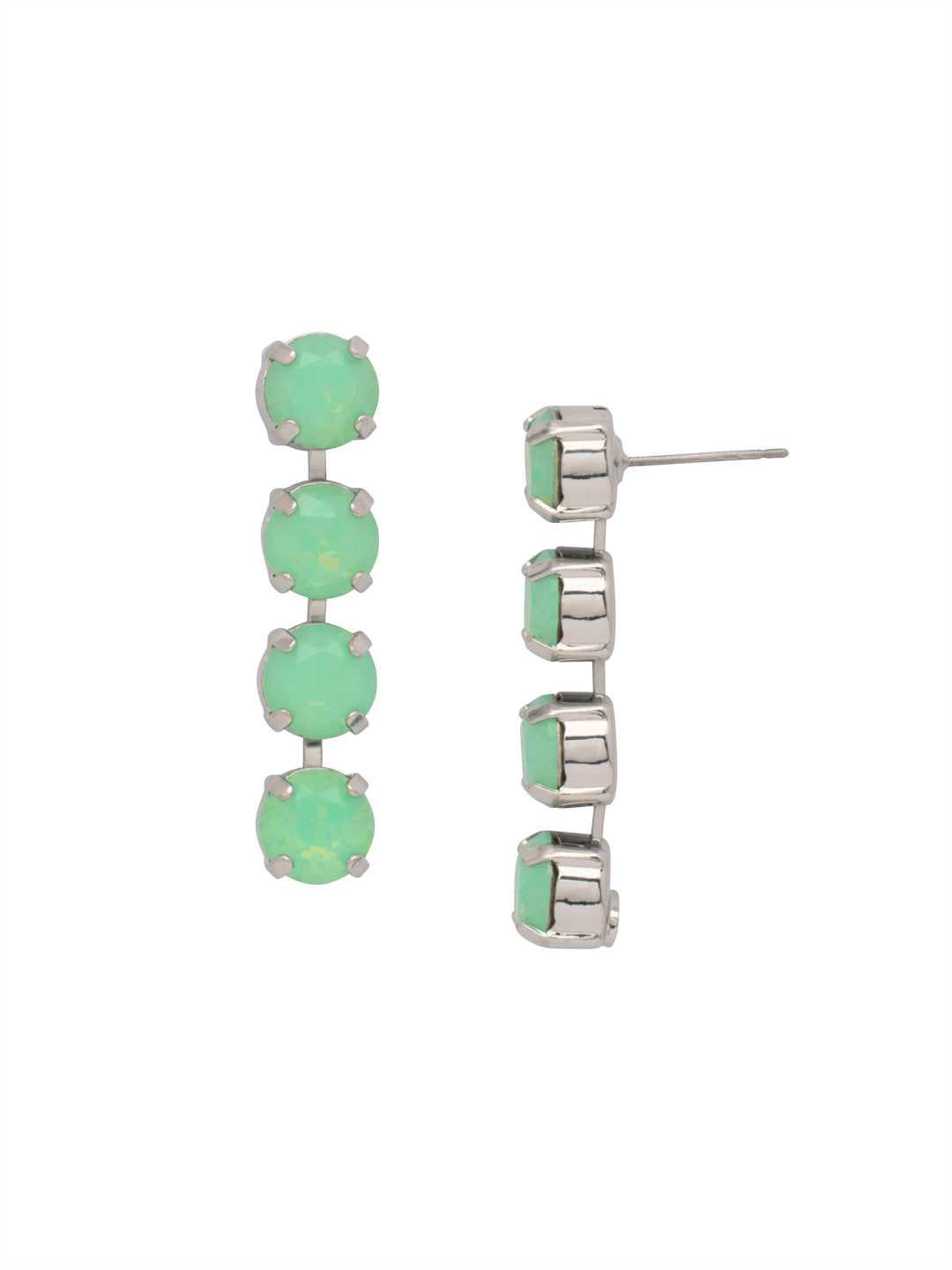Matilda Dangle Earrings - EFH1PDPAC - <p>The Matilda Dangle Earrings feature a row of 4 round cut crystals on a post. From Sorrelli's Pacific Opal collection in our Palladium finish.</p>