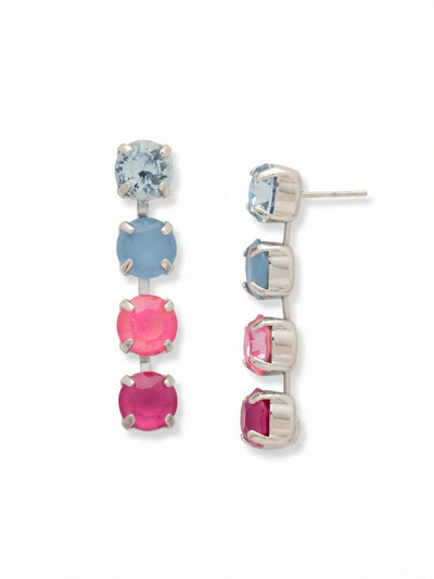 Matilda Dangle Earrings - EFH1PDPBZ - <p>A clean line of color that sways as you move. These linear earrings build a gentle gradient from icy sapphire and milky blue opal down to vivid pink lacquer, all linked by an articulated setting that catches the light with every turn of your head. At an inch and a half long, they offer distinct presence without feeling heavy, while our oversized comfort clutches keep the post securely aligned from morning to night.</p><ul>
<li>Linear gradient design transitioning from icy blues to vibrant pinks</li>
<li>Articulated channel setting allows the stones to sway fluidly</li>
<li>Post with oversized comfort-clutch back</li>
<li>Protective e-coat finish for lasting wear</li>
<li>Includes signature organza pouch for gifting and travel</li>
</ul>