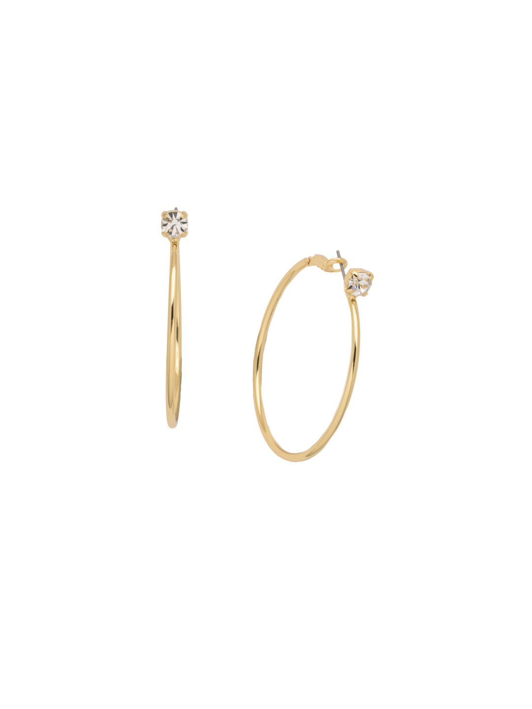 Mini Serafina Hoop Earrings - EFJ1BGCRY - <p>The Mini Serafina Hoop Earrings feature a classic metal hoop with a single round cut crystal. From Sorrelli's Crystal collection in our Bright Gold-tone finish.</p>