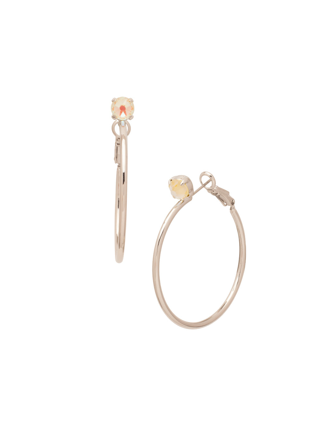 Mini Serafina Hoop Earrings - EFJ1PDLTD - <p>The Mini Serafina Hoop Earrings feature a classic metal hoop with a single round cut crystal. From Sorrelli's Light Topaz Delite collection in our Palladium finish.</p>