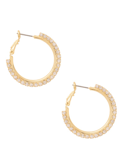 Colleen Embellished Hoop Earrings - EFK1BGCRY - <p>The Colleen Embellished Hoop Earrings feature a classic metal hoop embellished with a line of crystals. From Sorrelli's Crystal collection in our Bright Gold-tone finish.</p>
