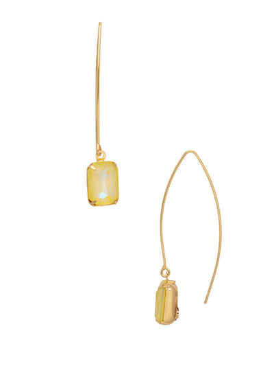Bobbi Threader Dangle Earrings - EFK40BGLTD - <p>The Bobbi Threader Dangle Earrings feature an emerald cut stone on the end of a long threader style French wire. From Sorrelli's Light Topaz Delite collection in our Bright Gold-tone finish.</p>