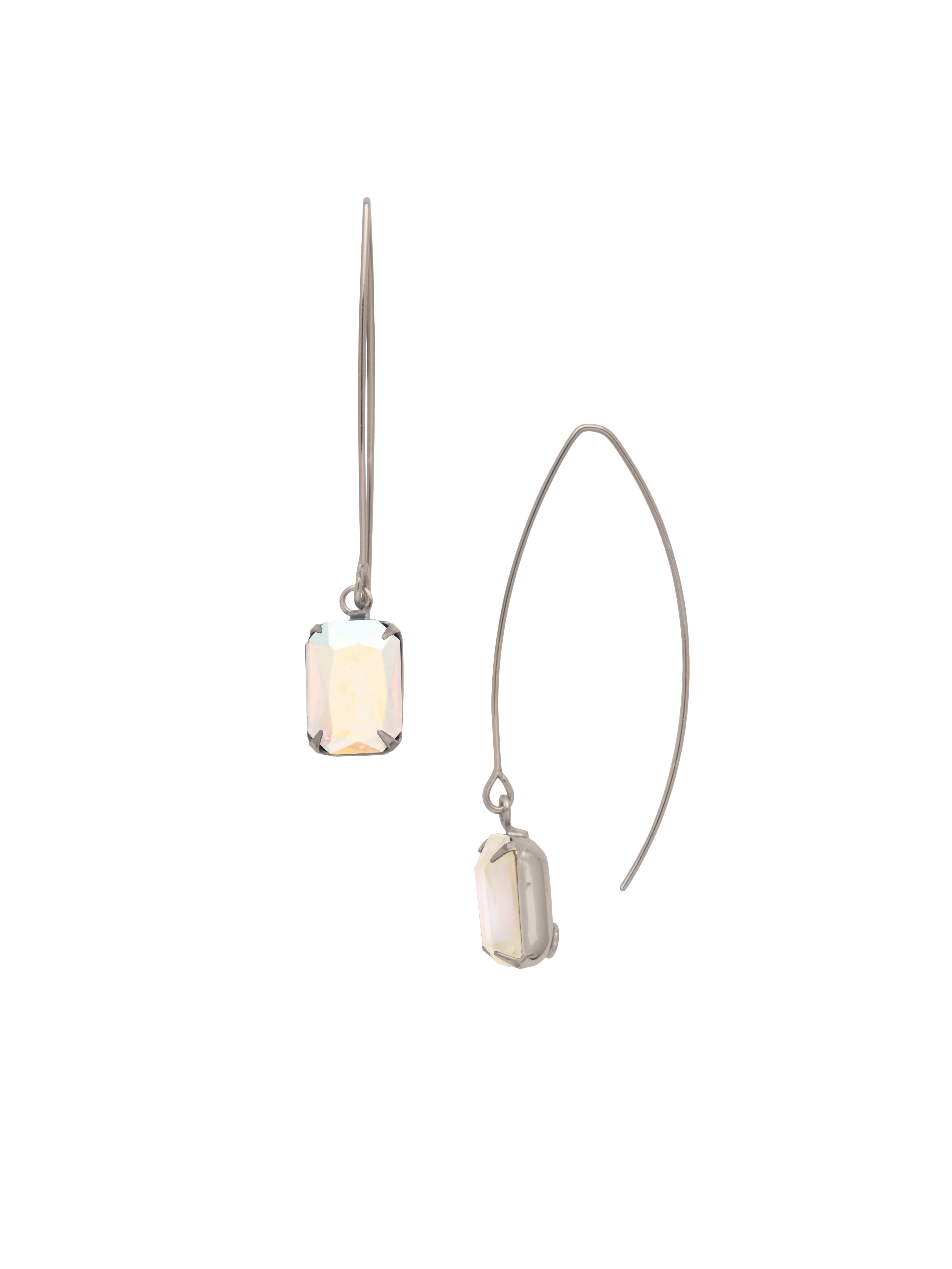 Bobbi Threader Dangle Earrings - EFK40PDCAB - <p>The Bobbi Threader Dangle Earrings feature an emerald cut stone on the end of a long threader style French wire. From Sorrelli's Crystal Aurora Borealis collection in our Palladium finish.</p>
