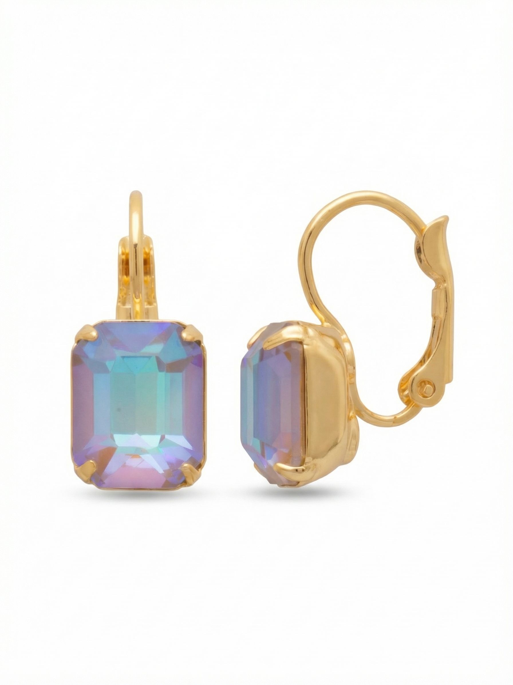 Octavia Dangle Earrings - EFK6BGCPD - <p>The Octavia Dangle Earrings feature a small emerald cut crystal dangling from a lever-back French wire. From Sorrelli's Cappuccino Delite collection in our Bright Gold-tone finish.</p>