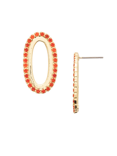 Tori Stud Earrings - EFL3BGFIS - <p>The Tori Stud Earrings feature a chunky rhinestone embellished chain link on a post. From Sorrelli's Fireside collection in our Bright Gold-tone finish.</p>