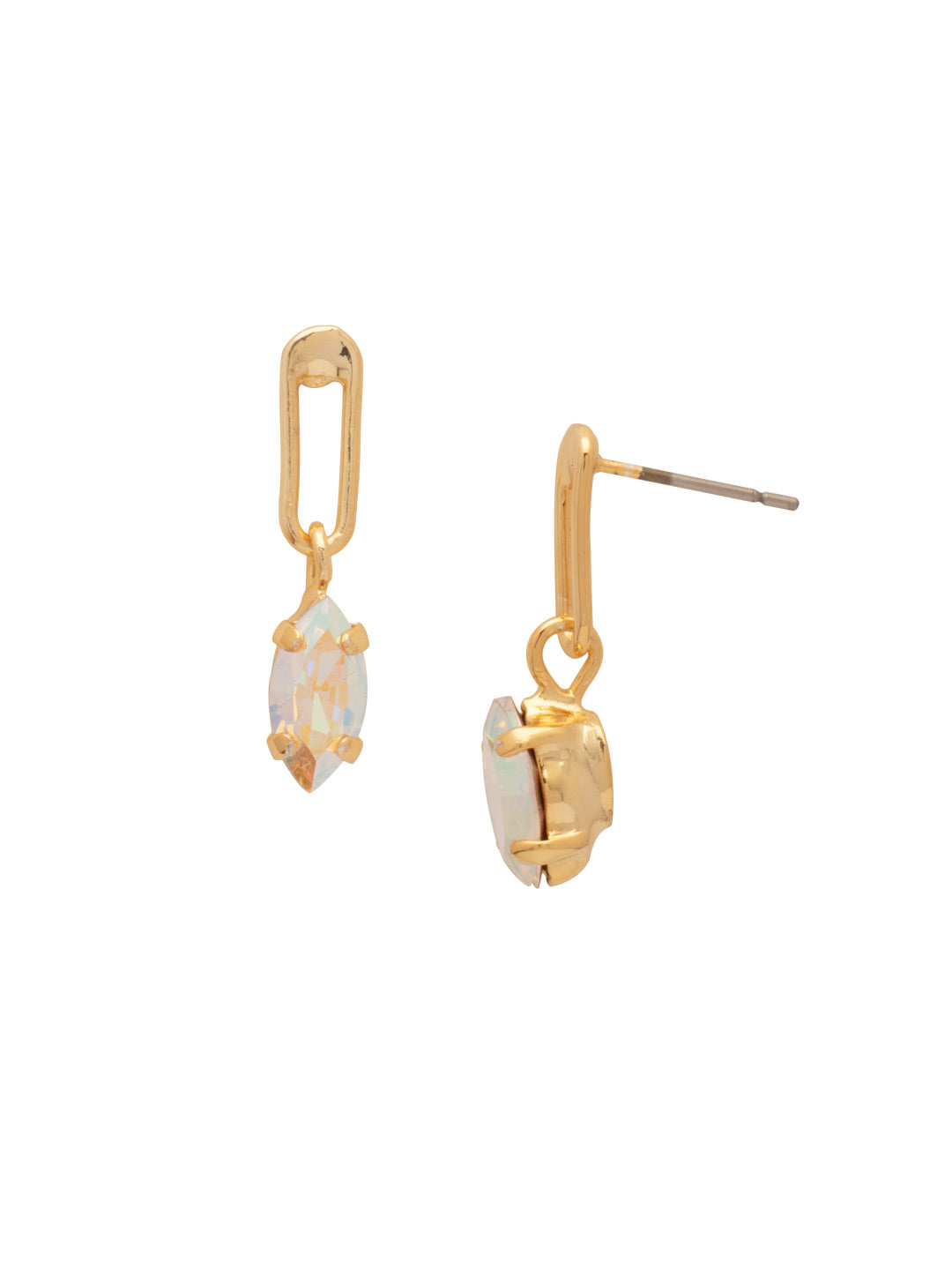 Clarissa Chain Link Dangle Earrings - EFL66BGCAB - <p>The Clarissa Chain Link Dangle Earrings feature a navette cut crystal dangling from a single chain link on a post. From Sorrelli's Crystal Aurora Borealis collection in our Bright Gold-tone finish.</p>
