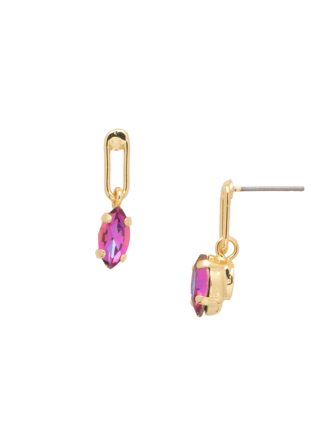 Clarissa Chain Link Dangle Earrings - EFL66BGFIS - <p>The Clarissa Chain Link Dangle Earrings feature a navette cut crystal dangling from a single chain link on a post. From Sorrelli's Fireside collection in our Bright Gold-tone finish.</p>