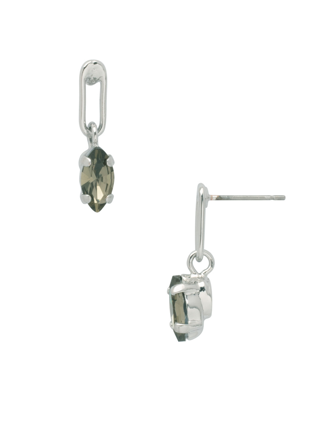 Clarissa Chain Link Dangle Earrings - EFL66PDASP - <p>The Clarissa Chain Link Dangle Earrings feature a navette cut crystal dangling from a single chain link on a post. From Sorrelli's Aspen SKY collection in our Palladium finish.</p>