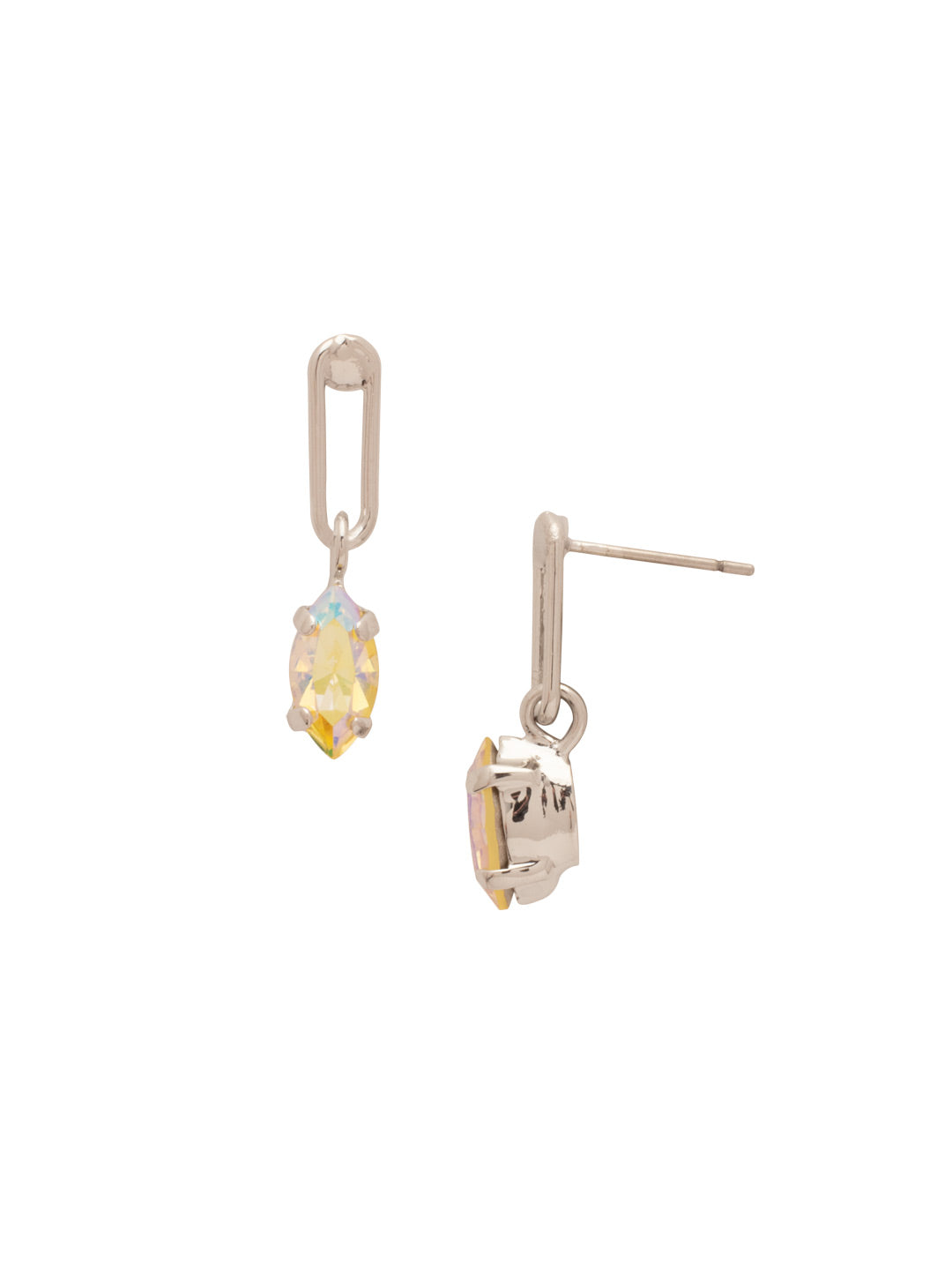 Clarissa Chain Link Dangle Earrings - EFL66PDJA - <p>The Clarissa Chain Link Dangle Earrings feature a navette cut crystal dangling from a single chain link on a post. From Sorrelli's Jonquil AB collection in our Palladium finish.</p>